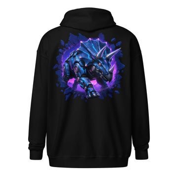 Burst Collection - Triceratops / Full Logo Front Pocket Zip Hoodie