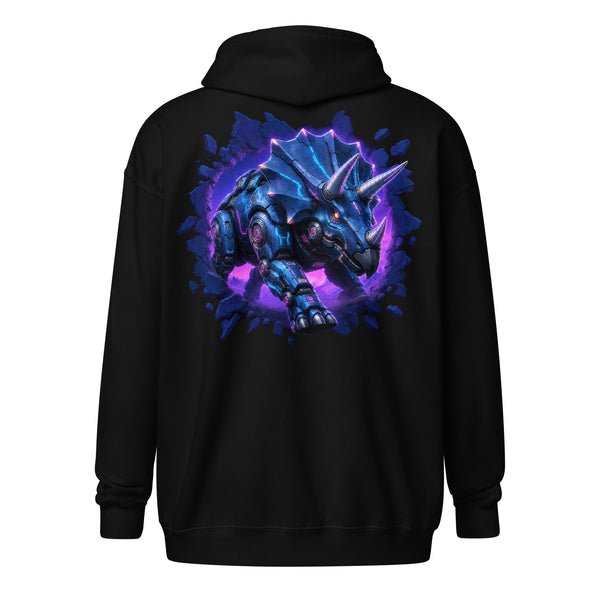 Burst Collection - Triceratops / Full Logo Front Pocket Zip Hoodie