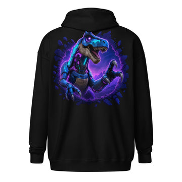 Burst Collection - T-rex / Full Logo Front Zip Hoodie
