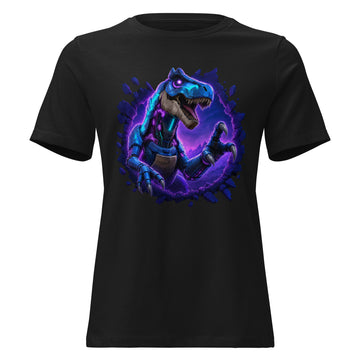 Burst Collection - T-rex / Full Logo Back Women T-Shirt